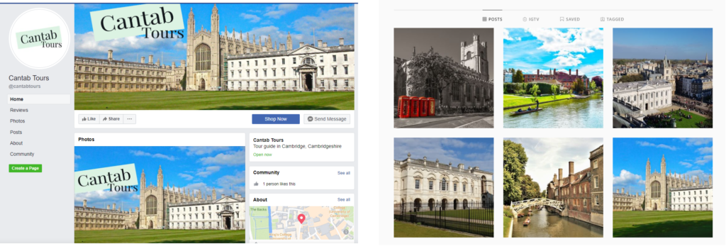 Cantab Tours Cambridge Social Media